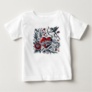 Klassische Tattoo-Liebe: T-Shirt-Design mit Herz & Baby T-shirt