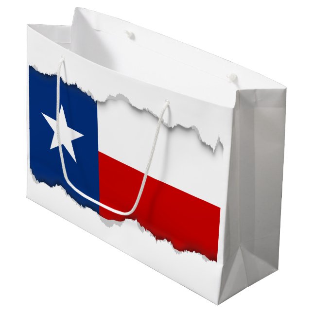 Klassische Texas-Staats-Flagge Große Geschenktüte (Vorderseite Schrägansicht)