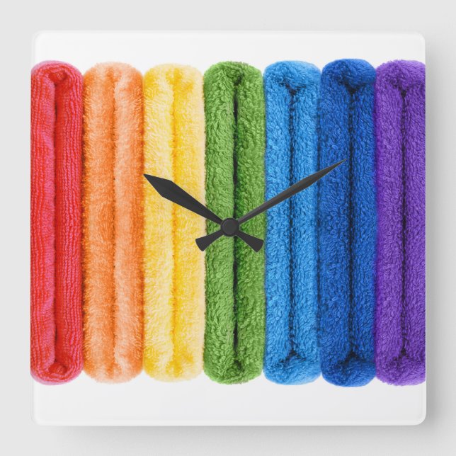 Klassische Texturen - Badetücher Quadratische Wanduhr (Vorderseite)