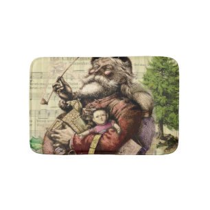 Klassische Thomas-Nast-Illustration des Weihnachts Badematte