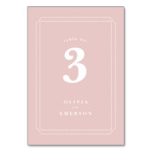 Klassische Tischnummer, Hochzeitsempfang, rosa