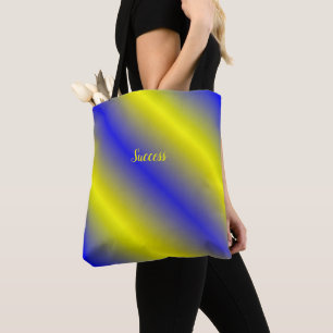 Klassische Tote mit blauen, gelb-goldenen Streifen
