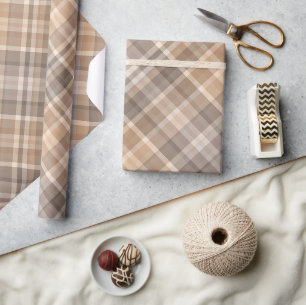 Klassische traditionelle Beige Tan Taupe Brown Gin Geschenkpapier