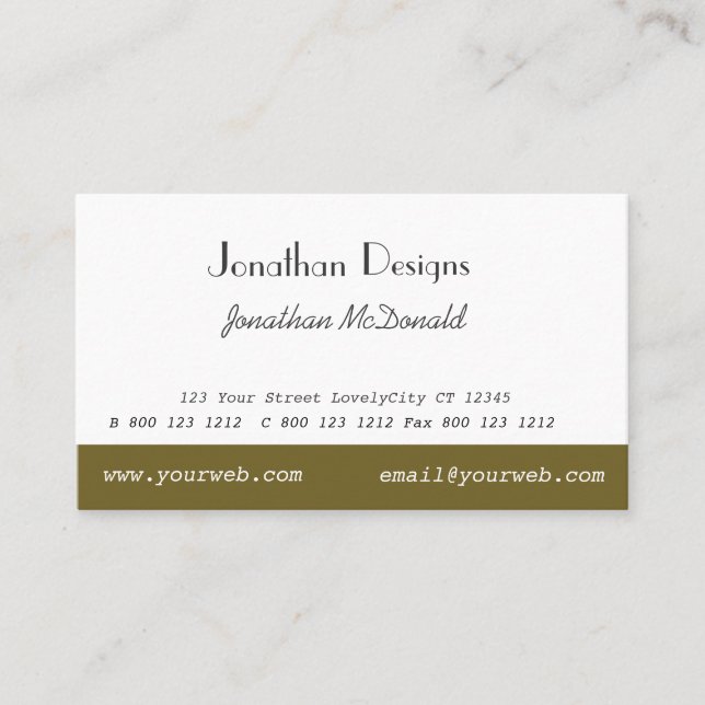 Klassische traditionelle, einzigartige Schlichte M Visitenkarte (Vorderseite)