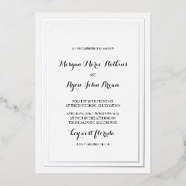 Klassische traditionelle Hochzeitseinladung Folieneinladung