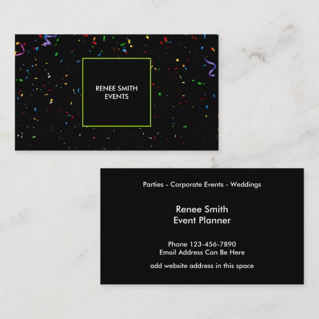 Klassische trendy Event Planner Business Cards Visitenkarte (Vorne/Hinten)