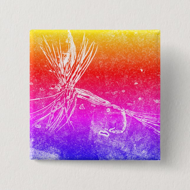 Klassische Trockenfliegenmuster für die Forellen-  Button (Vorderseite)