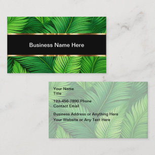 Klassische tropische Palmen Blätter Business Cards Visitenkarte
