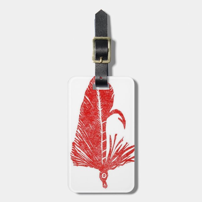 Klassische Trout Fly Red Matuka Gepäckmarke Gepäckanhänger (Vorderseite vertikal)
