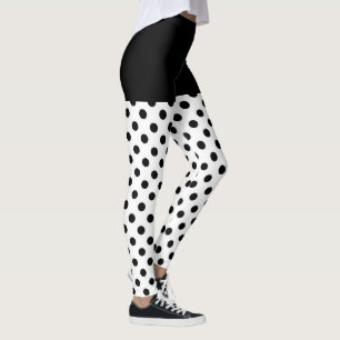 Klassische Tupfen Schwarzweiss an Leggings