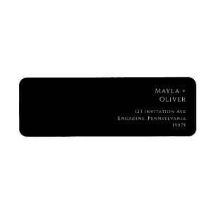 Klassische Typografie Black Return Address Label