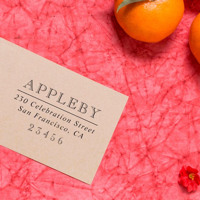 Klassische Typografie | Familienname und Rücksende Gummistempel (Von Creator hochgeladen)