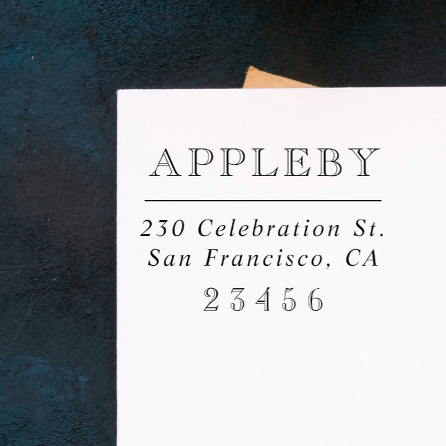 Klassische Typografie | Familienname und Rücksende Permastempel (Von Creator hochgeladen)