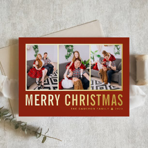 Klassische Typografie Foto Collage Red Christmas