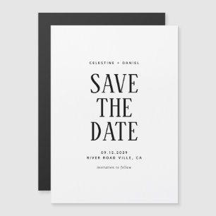 Klassische Typografie Hochzeit Save-the-Date-Karte Magneteinladung