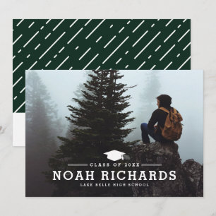 Klassische Typografie Hunter Green Foto Abschluss Einladung