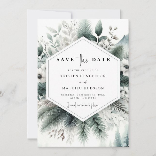 Klassische Typografie Save The Date (Vorderseite)
