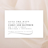 Klassische Typografie Save the Date Schwarz-weiß