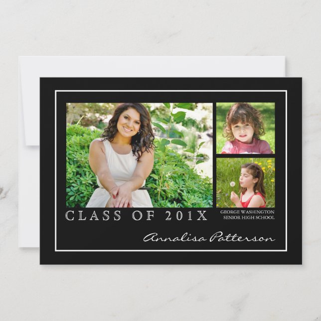 Klassische u. elegante Foto-Mitteilung des Einladung (Vorderseite)