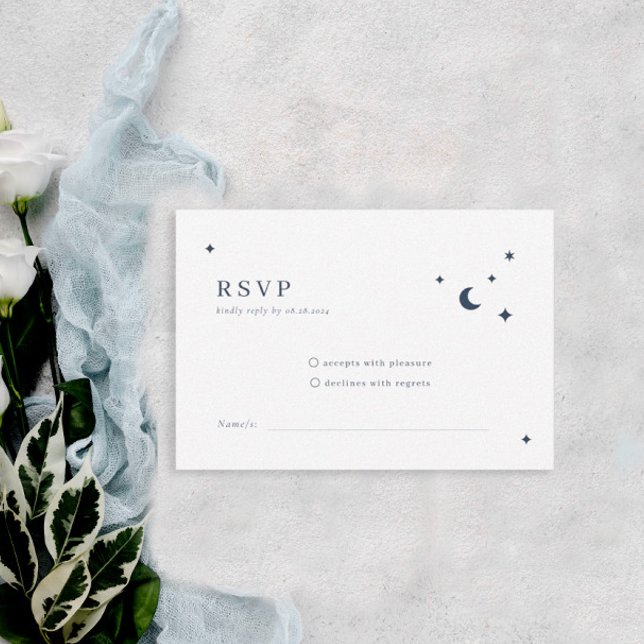 Klassische UAWG für Hochzeitmonde und Sterne RSVP Karte (Von Creator hochgeladen)