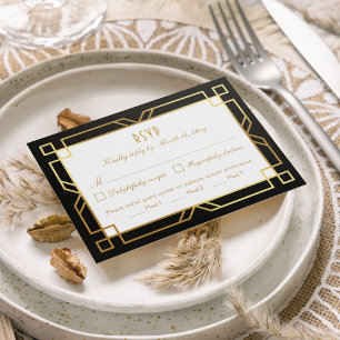 Klassische UAWG für Vintage Schwarze Rahmen RSVP Karte