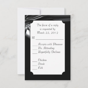 Klassische UAWG mit Schwarz-Weiß-Menü RSVP Karte