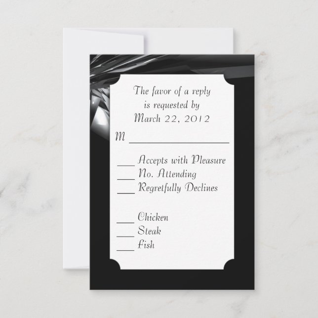 Klassische UAWG mit Schwarz-Weiß-Menü RSVP Karte (Vorderseite)