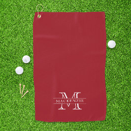 Klassische Umrandung Name Monogramm mit editierbar Golfhandtuch