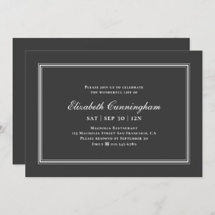 Klassische und einfache Elegante Gedenkfeier Einladung