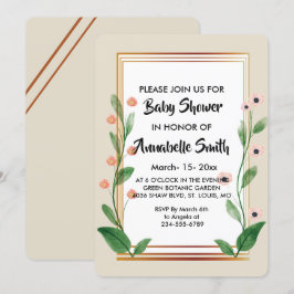 Klassische und elegante Babydusche Einladung