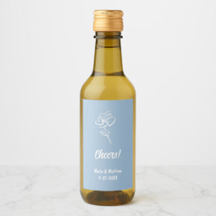Klassische und elegante französische Blaue Flora S Weinetikett