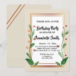 Klassische und elegante Geburtstagsparty Einladung
