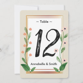 Klassische und elegante Tischnummer