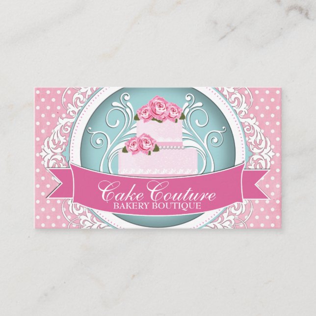 Klassische und moderne Cake Designer Business Card Visitenkarte (Vorderseite)