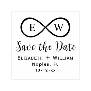 Klassische Unendlichkeit Monogram Wedding Save the Permastempel