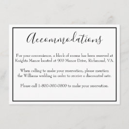 Klassische Unterkünfte Begleitkarte