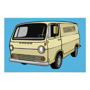 Klassische Van-Cartoon-Illustration Poster