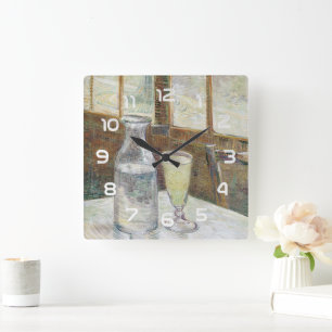 Klassische Van Gogh Paris Café Absinthe Kunst Quadratische Wanduhr