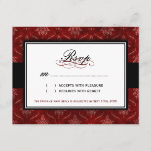 Klassische Velvet-Antwortkarten RSVP Karte