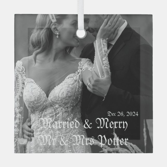 Klassische Verheiratete Glass-Ornamente zu Weihnac Ornament Aus Glas (Vorderseite)