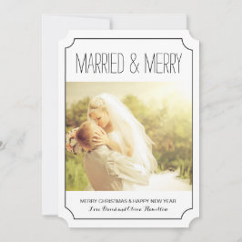 Klassische Verheiratete und frohe Weihnachtsfotoka Feiertagskarte