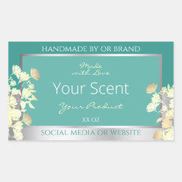 Klassische Verpackungen von Blumenprodukten Labels Rechteckiger Aufkleber