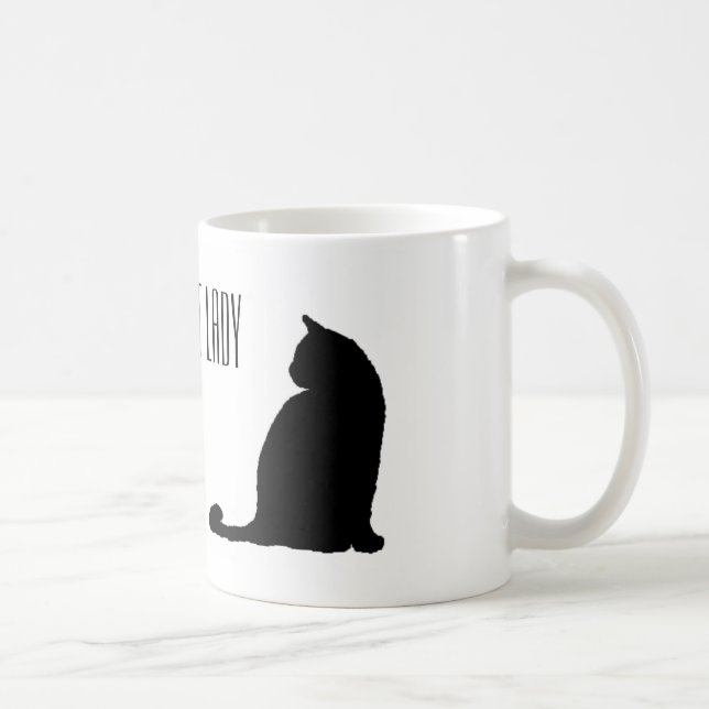 Klassische verrückte Katzen-Dame Mug Tasse (Rechts)