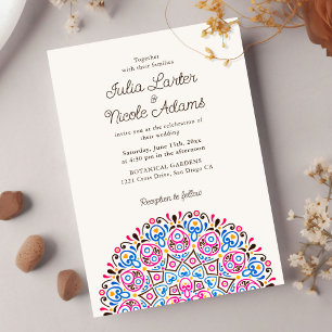 Klassische Verzierte Art Deco Stil Mandala Wedding Einladung