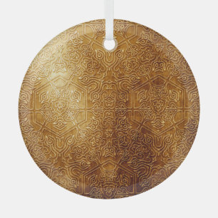 Klassische Verzierte Metallplatte Ornament Aus Glas