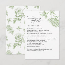 Klassische viktorianische grüne florale Hochzeitsd Begleitkarte