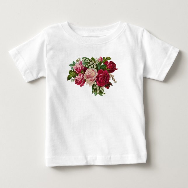 Klassische Viktorianische Rose Lily of the Valley  Baby T-shirt (Vorderseite)