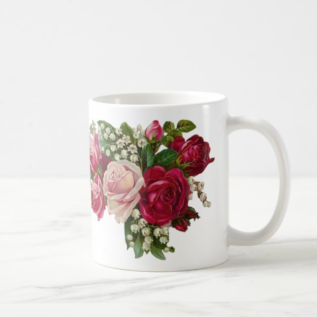 Klassische Viktorianische Rose Lily of the Valley  Kaffeetasse (Rechts)