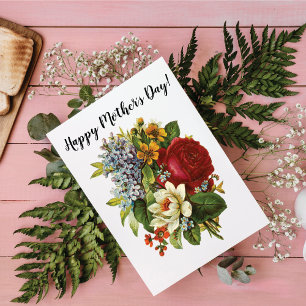 Klassische Viktorianische Rose Lily of the Valley Karte