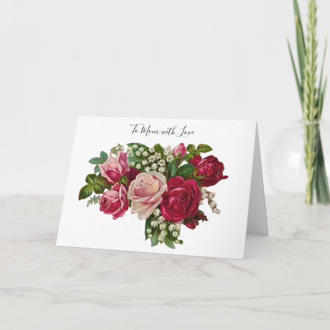 Klassische Viktorianische Rose Lily of the Valley  Karte (Vorderseite)